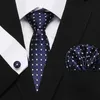 Neckkrawatte Set Herren Binde Bine Black Massive Palid Seide Klassische Krawatte+Hanky+Manschettenknöpfe für Männer Business und Hochzeitsfeier 145*7,5 cm