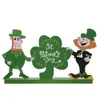 Patrick's Table Day St. Decoration Festive Wooden Leprechaun Shamrock Sign Green Truck Home Dinner Party Ornaments 0119