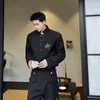 Herenpakken mannen Chinese stijl blazer standaard nek metalen knop met metalen knop bamboe geborduurde streetwear persoonlijkheidsjassen