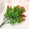 Dekorativa blommor Berry Artificial Flower Fruit Cherry Bouquet Fake Pepper Xmas Year's Decor Tree Chile Decora For Home