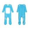 Ärmeln leere Sublimation Langes Bleichmittelbodysuit einteilige Bodys für Baby Jungen Mädchen 21 Farben JY04 S