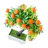 Fiori decorativi albero di frutta artificiale finta arancione piante interne simulazione bonsai decors di plastica ufficio mini