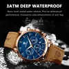 Poedagar Luxury Man Wristwatch Sports Cuir Men Quartz Watch Imperproofing Luminal Calendar Chronograph Mens Watchs Male Clock 240425