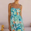 Casual Dresses Women's Long Beach Dress Sleeveless Spaghetti Strap Ruched Byst Floral Print Sling