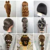 Mannequin Heads Long Hair Human Model Head 100% High Temperature Fiber Optic Barber Training for Knitting Cosmetic Doll Q240510