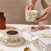 Filiżanki spodki do kawy w stylu francuskim i sandy o wysokiej jakości wykwintne ceramiczne kubek domowy domowy sens popołudniowy herbata stołowa herbata