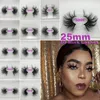 Filons de vison pour les cils dramatiques Falais faits à la main Super long 25 mm 3d 5d maquillage pour les yeux maquiagem Real Mink Hair Lashes 25 mm