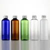 Förvaringsflaskor 50 st 100 ml vit rund tom husdjursflaska med silver aluminium skruvlock Family Oil Diy Spa behållare