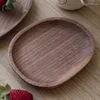 Plates Black Walnut Tray Solid Wood Plate Profiled Fruit Dim Sum Dish Serving Japanese