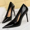 Chaussures habillées Femme Fétisan 10 cm High Talons Nude Pumps Wedding Bridal Stiletto Sexy Wine Red Lady Scarpins Office Party