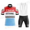 Fanów tops tees męs Retro rower maillot zestaw odzieży śliniaki szorty mtb koszulki krótkie rękawy lycra spodnie miękki triathlon Q240511