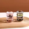 Weingläser Trinkwasserbraubecher und eine Griptextur Doppelschicht Glasisolierung Anti -Miss -Spirale