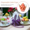 Tasses jetables pailles 20pcs gâteau de dessert glacée en plastique shake pour la fête