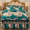 Ensembles de literie chaude hiver chinois chinois cristal corail velours jupe 4 pièces ensemble 1,8 m de flanelle couverture de flanelle