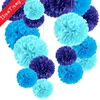 Flores decorativas 5pcs/ lote 15cm/ 20 cm Pomppon papel de papel pom pom poms bolas de flores para a sala de decoração de casamentos suprimentos