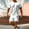 Summer Man Muscle Workout T-shirts convient aux hommes Tshirt et shorts 2 pièces SetSumes de survêtement décontractés Vêtements surdimensionnés 240511