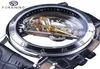 Forsining Minimalist Design Double Side Side Transparent Men Business Crown Head Skeleton Mens Watch Brand Luxury Automatic Watch6045216