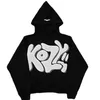 Y2K Gedrukte herenkruiken Hip-Hop Oversized Pocket Sweater Harajuku Punk Street Kleding Loose Zippered Hoodie 240510