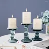 Candlers Nordic Modern Holder Blue Verre Small Geometric European Style Candeleros Mariage Decoration Table ZP50ZT