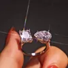 Heiße neue 925 Sterling Silber Birne Schnitt Emerald Cut Simulierte Diamanthochzeitsfeier Vintage Open Ring Feiner Schmuck Weihnachtsgeschenke Großhandel Großhandel