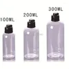 Storage Bottles 30pcs/lot High Quality 100ml 200ml 300ml Clear/Amber Cosmetic With Black Flip Top Luxury PET Plastic