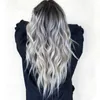 Wigs Pick dyeing medium and long curly hair cos gray gradient animation wig womens new chemical fiber full head cover