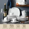 Ensemble de vaisselle en porcelaine à 30 pièces ensemble de plats modernes blanc gris pour 6 assiettes et bols complets Freight Freight Gratuit 240508