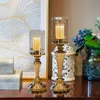 Świece 2PCS Candelabra Retro Glass Glass Candlestick Herbat