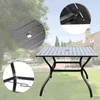 Lägermöbler utomhus uteplats matbord metall fyrkantig bakgård bistro trädgård med 1,57 "paraply hål svart
