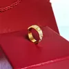 3mm 4mm 5mm 6mm Titanium Steel Silver Love Ring Men and Women Rose Gold Jewelry for Lovers Par Rings Gift With Drill