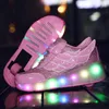 Masowe świetliste łyżwy LED LED LED Proste Trend Trend Trend Sneakers Boy Girl Birthday Prezent 240509