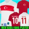 Turkiye Soccer Jersey 2024ユーロカップターキーナショナルチーム24 25ホームアウェイデミラルコックYildiz Enes Calhanoglu Football Shirts Kit Men Kids