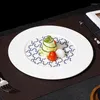 Borden creatief kralenpunt textuur keramisch dinerbord restaurant platte biefstuk pasta dessert speciaal servies