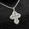 Cadeau de Noël Hiphop Iced Out Baguette Round VVS Moisanite Cross Pendant et Collier de chaîne pour les bijoux pour hommes