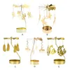 Candlers Romantic Gold Chandelier Rotation de carrousel Thé Light Modern Support Modern Dîner Décoration de la maison Tealight Home