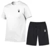 Tracki męskie nowe męskie ubrania na boisko bawełniany koszulka sportowa gym jogging z krótkim rękawem
