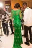 Robes de fête Arrivée Carpet rouge Mlle Nigeria Sirène verte de la lacerie robe de célébrité élégante Soirée de la soirée Custom Made