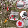 Другие птицы поставляют масоны баночная кормовая кормление на открытом воздухе садовые аксессуары 475 мл прочного стекла с 3 красными портами подачи