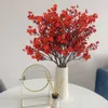 Fleurs décoratives 6 / 15pcs Babys respiration artificielle de soie artificielle rouge vrai bouquet de gpsopsophile pour la maison de mariage à la maison de Noël