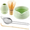 TEAWARE SETS MATCHA Whisk Tool Set Chasen Sifter Tea Scoop and Bowl gör tillbehör för nybörjare Lover Traditionell kultur