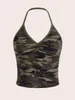 Tanks pour femmes suspendues girl y2k woman sling camouflage classique halter tops esthétique emo vintage street slim hip hop skinny singulet