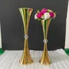 Candle Holders 13pcs) Wedding Decoration Table Centerpiece Gold Metal Flower Stand AB0206