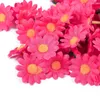 Fleurs décoratives 100pcs Daisy Artificiel simulé Sun Flowel Heads Bulk Wedding Party Decor (# 5 Rose Red)
