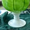 Vasen Kohl geformte Papagei Grüne weiße Porzellanbasis Sturm Laternenhand handgefertigtes Glas Vase Wassernahrung Blumendekoration