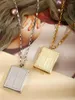 Hänge halsband mode guld färg bok locket med bilder halsband loket box kedja religion vänskap smycken gåva