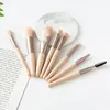 2024 8 PCS Mini viagens portáteis de maquiagem macia Definir sombra ocular Fundação em pó Centelador labial Bush Bush Setsoft SetsOft Portable Brush Set