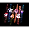 Piscando 96pcs LED Light Christmas/Halloween Up Skeleton Bat Pumpkin Halloween Bracelet Party Decoration 918