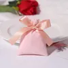 Brocada de presente 10 bolsas de embalagem de jóias de veludo bege rosa pequenas fitas de presente de colares de cordão de pulsação BACELES BAGSQ240511