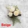 Dekoratif çiçekler 1pc yapay ipek plastik plastik gül damat boutonniere pim elbise korsasage gelin düğün düğün bilek çiçek parti dekor