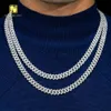 Preço barato 2 linhas cadeias serradas Hot Sale Hot Sale Moissanite Diamond Cuban Link 8mm Colar pingente Bracelelet Hip Hop Jewelry